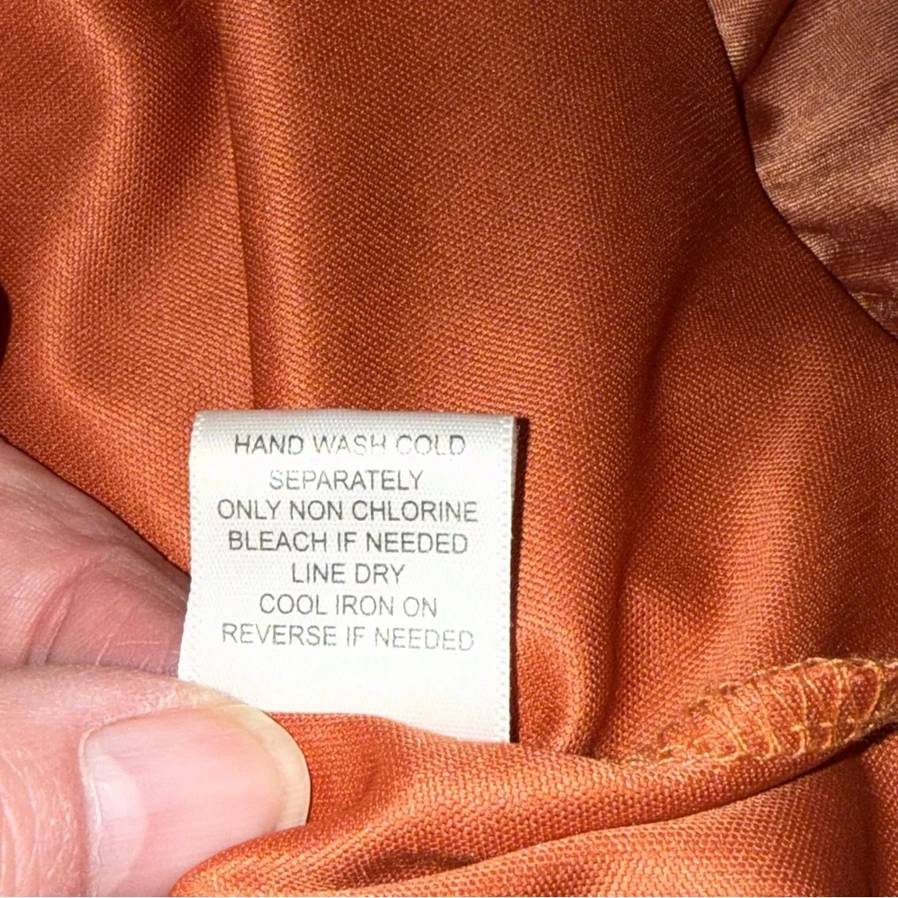 Studio Y Rust Beaded Halter Top Gold Embellished Boho Festival - Picture 9 of 10